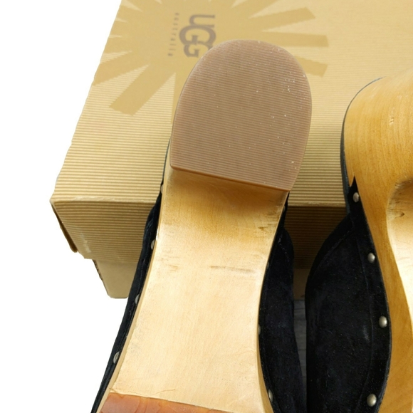 SOLD UGG Abbie $149 Black Sheepskin Clogs in BOX - Picture 10 of 10